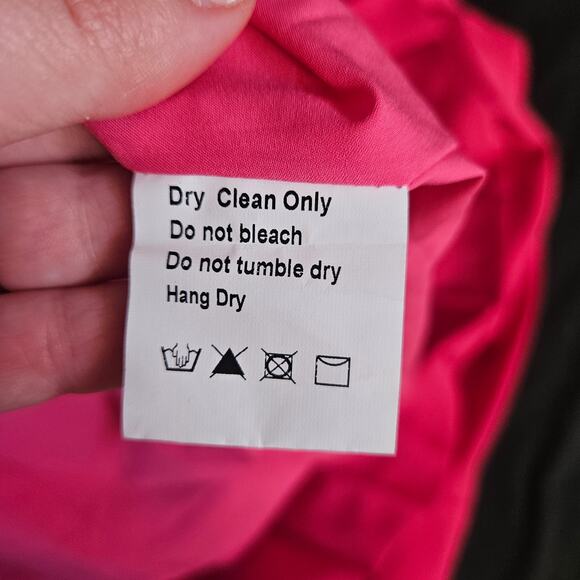 Mima Rosso Pink Kelsea Wrap Midi Dress Size L Pleated Collard Modest Barbiecore - Picture 6 of 8